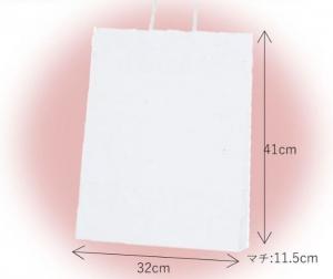 手提げ紙袋　白無地　(M)　幅32×高さ41×奥行11.5(cm)
