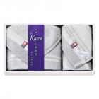 今治 Kaze にふわり フェイスタオル&ハンドタオル グレー KCN20250-GY/BL