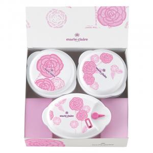 マリ・クレール ローズブルーミング 電子レンジ容器3点セット MC-667