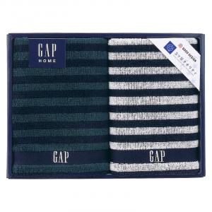 GAP HOME NEW ボーダーギフト フェイスタオル2P 54-3049250