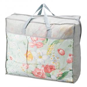 花浪漫 羽根ふとんバッグ入り(ダウン10%) グリーン HRU-515GR/PI