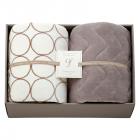 グランフランセヌーベル ハイソフトタッチマイヤー毛布&吸湿発熱綿入り敷パット アイボリー GFN8157GE/IV