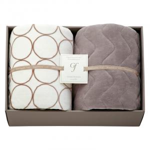 グランフランセヌーベル ハイソフトタッチマイヤー毛布&吸湿発熱綿入り敷パット アイボリー GFN8157GE/IV