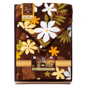 CROSS ROAD あったかアイデア & 厳選素材 羽織れるホック付き 3WAYブランケット 2435