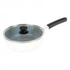 rinto IH対応ガラス蓋付外面ホーローマルチパン20cmアイボリー MB-3474