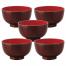 レンジ汁椀 溜内朱 5客揃 4479